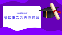 2022年福建省普通高等学校录取批次及志愿设置 